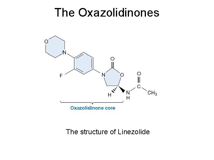 The Oxazolidinones The structure of Linezolide 