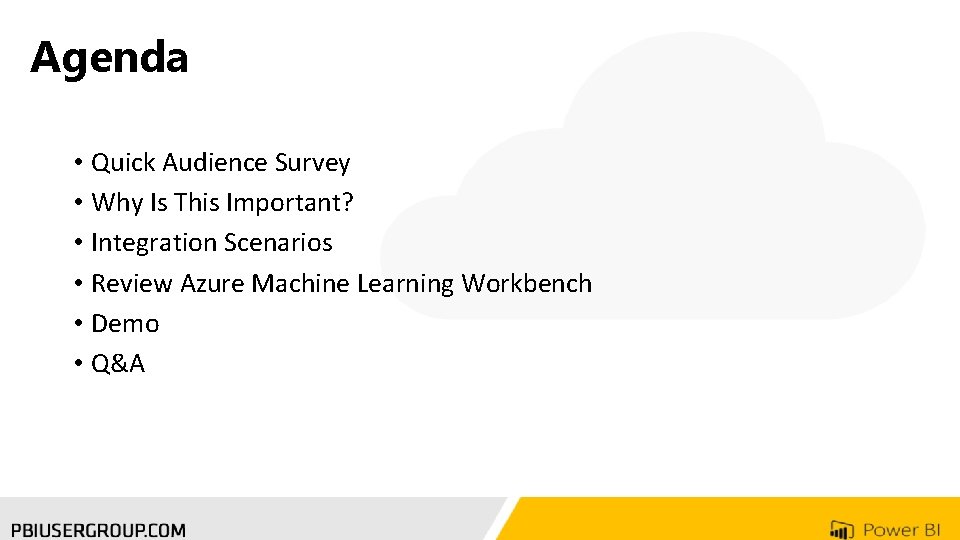 Agenda • Quick Audience Survey • Why Is This Important? • Integration Scenarios • Agenda • Quick Audience Survey • Why Is This Important? • Integration Scenarios •