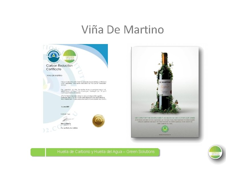Viña De Martino Huella de Carbono y Huella del Agua – Green Solutions 