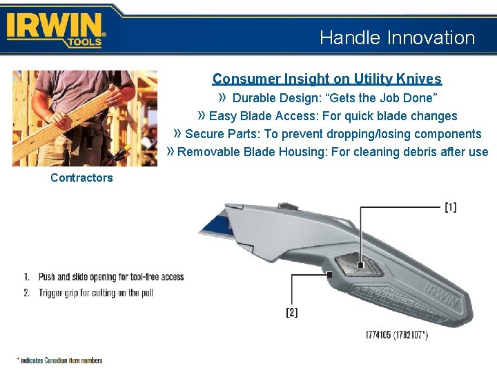 Handle Innovation Consumer Insight on Utility Knives » Durable Design: “Gets the Job Done”