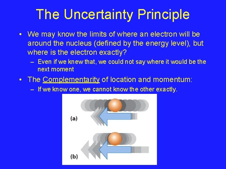 The Uncertainty Principle • We may know the limits of where an electron will