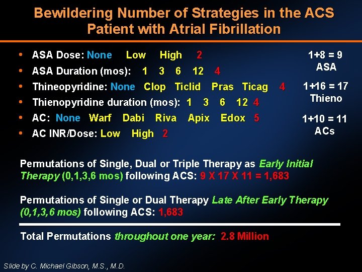 Bewildering Number of Strategies in the ACS Patient with Atrial Fibrillation • • •