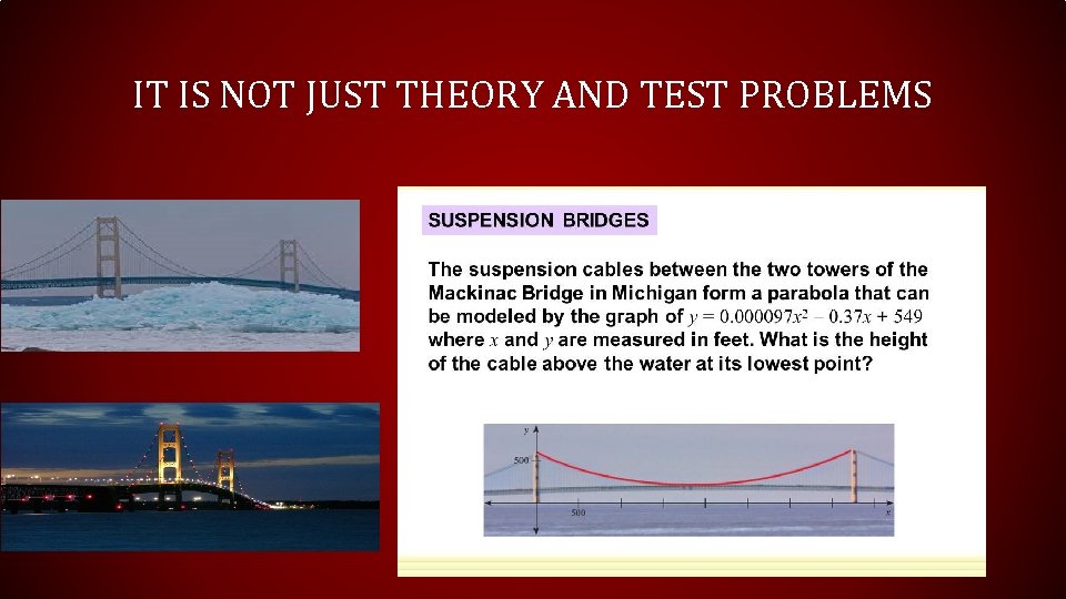 IT IS NOT JUST THEORY AND TEST PROBLEMS  IT IS NOT JUST THEORY AND TEST PROBLEMS