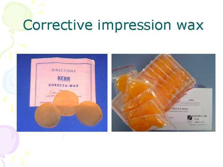 Corrective impression wax 