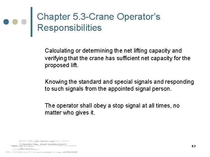 Chapter 5. 3 -Crane Operator’s Responsibilities Calculating or determining the net lifting capacity and Chapter 5. 3 -Crane Operator’s Responsibilities Calculating or determining the net lifting capacity and