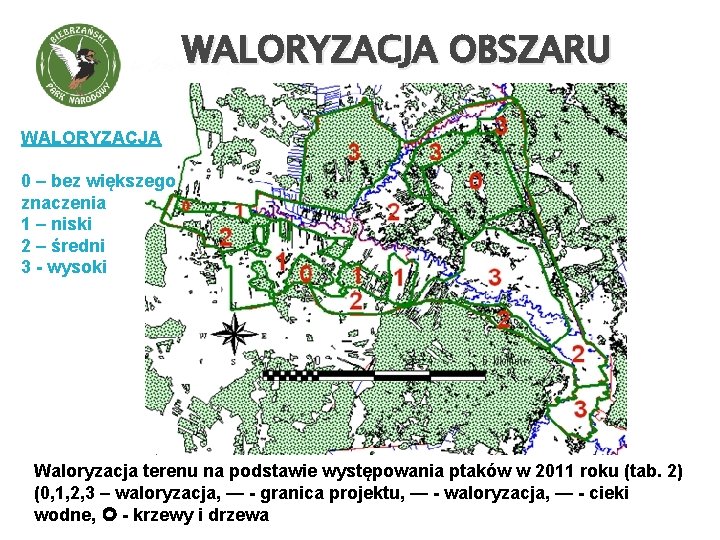 WALORYZACJA OBSZARU WALORYZACJA 0 – bez większego znaczenia 1 – niski 2 – średni