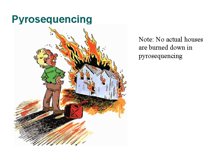 Pyrosequencing Note: No actual houses are burned down in pyrosequencing 