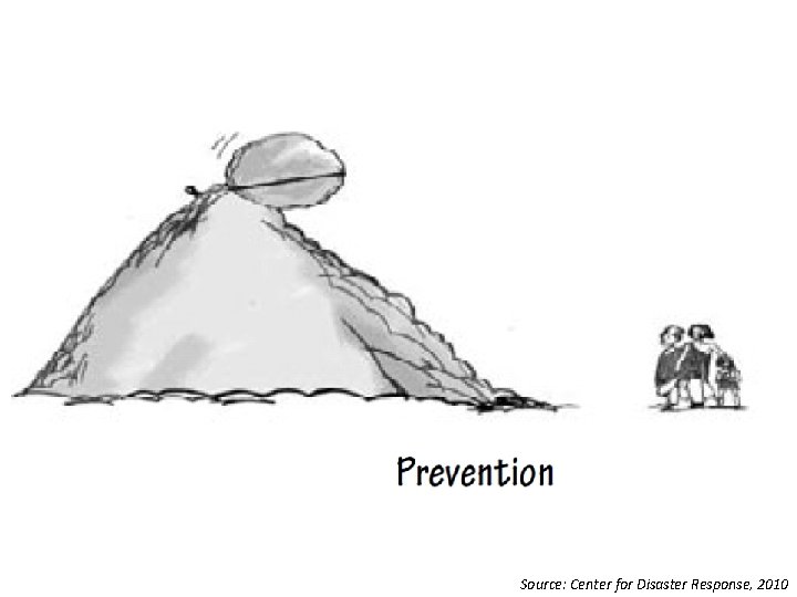 Source: Center for Disaster Response, 2010 