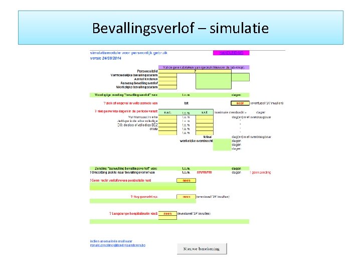 Bevallingsverlof – simulatie 
