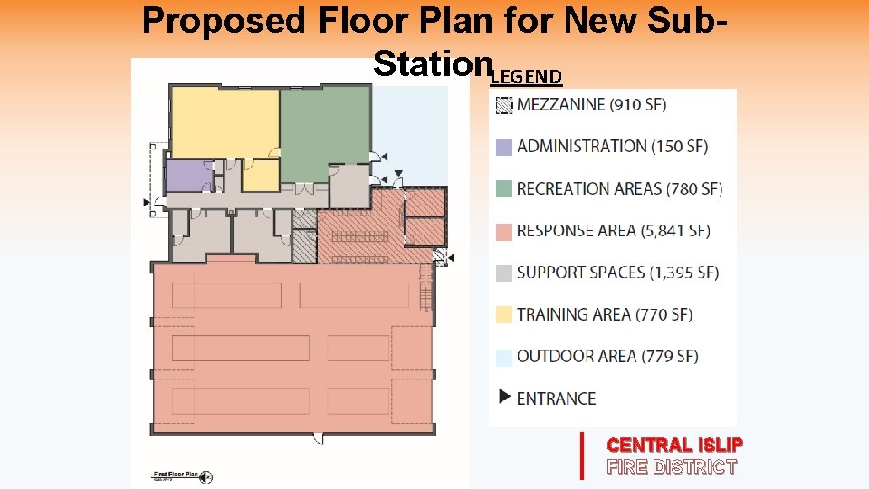 Proposed Floor Plan for New Sub. Station. LEGEND CENTRAL ISLIP FIRE DISTRICT 