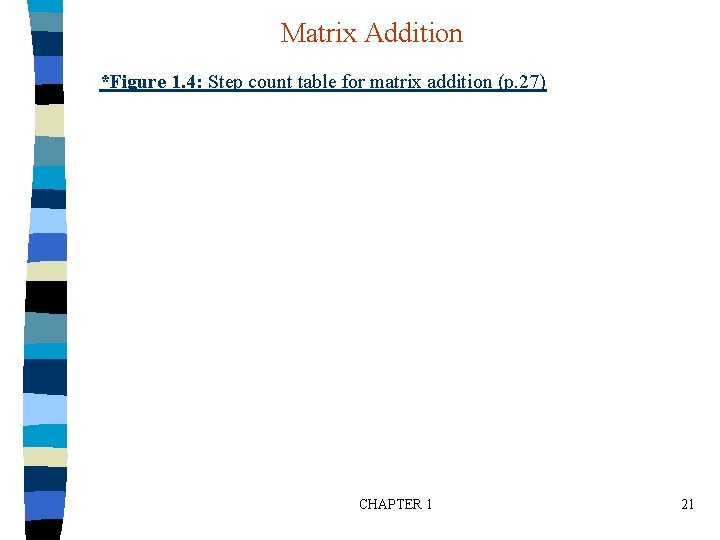 Matrix Addition *Figure 1. 4: Step count table for matrix addition (p. 27) CHAPTER