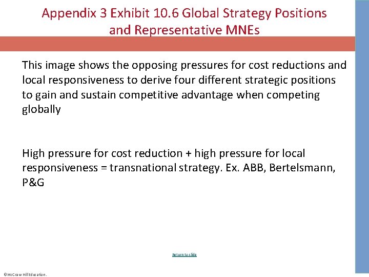 Appendix 3 Exhibit 10. 6 Global Strategy Positions and Representative MNEs This image shows