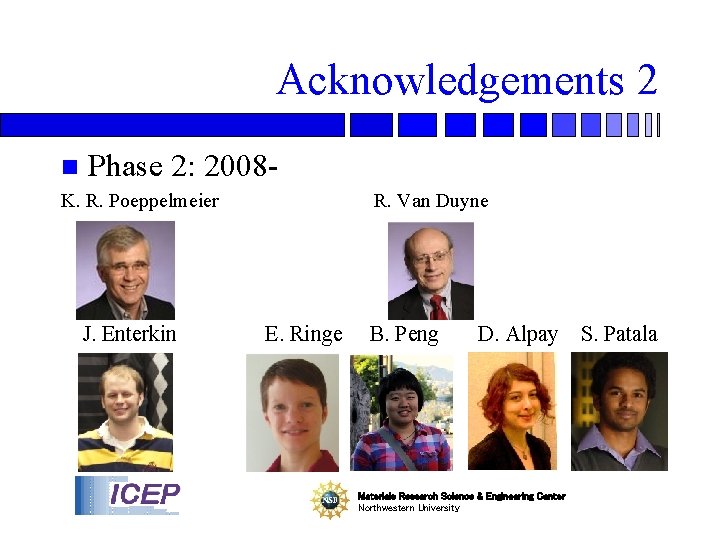 Acknowledgements 2 n Phase 2: 2008 - K. R. Poeppelmeier R. Van Duyne J.