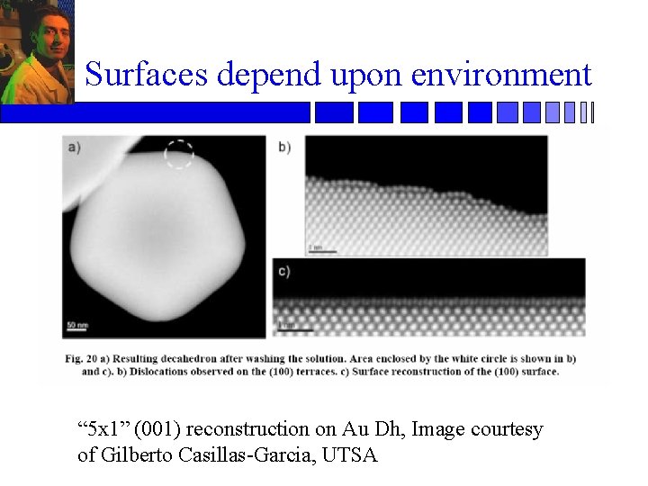 Surfaces depend upon environment “ 5 x 1” (001) reconstruction on Au Dh, Image
