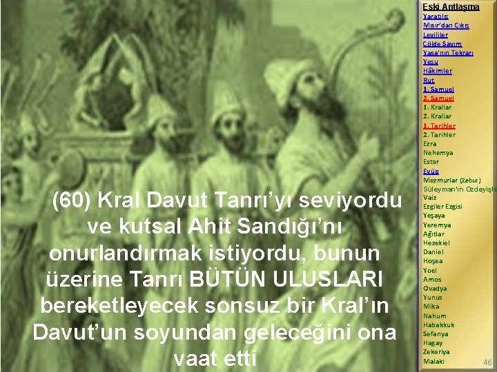 Eski Antlaşma Yaratılış Mısır’dan Çıkış Levililer Çölde Sayım Yasa’nın Tekrarı Yeşu Hâkimler Rut 1.