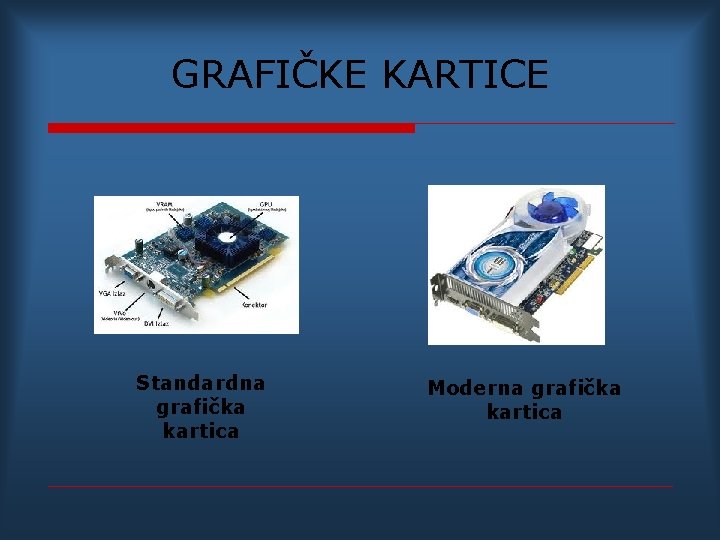 GRAFIČKE KARTICE Standardna grafička kartica Moderna grafička kartica 