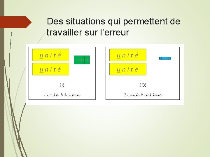 Des situations qui permettent de travailler sur l’erreur 