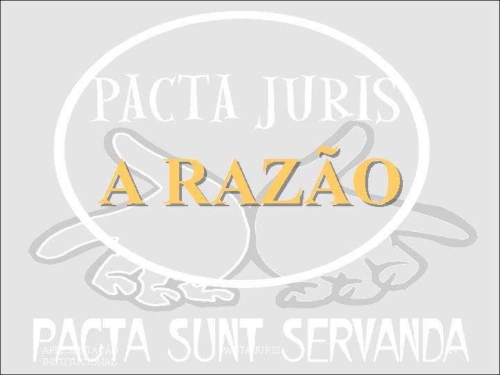 A RAZÃO APRESENTAÇÃO INSTITUCIONAL PACTA JURIS 24 