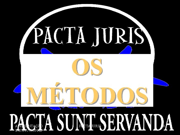 OS MÉTODOS APRESENTAÇÃO INSTITUCIONAL PACTA JURIS 49 