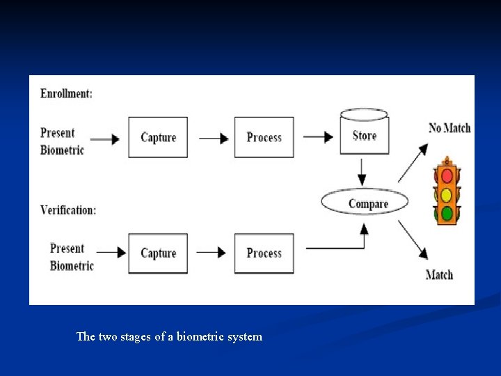 The two stages of a biometric system 