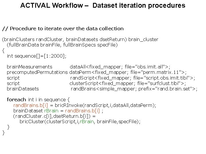 ACTIVAL Workflow – Dataset iteration procedures // Procedure to iterate over the data collection