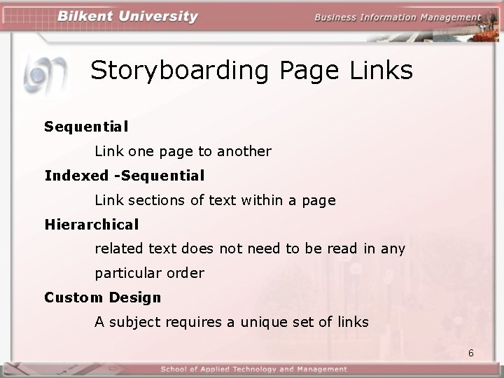 Storyboarding Page Links Sequential Link one page to another Indexed -Sequential Link sections of Storyboarding Page Links Sequential Link one page to another Indexed -Sequential Link sections of