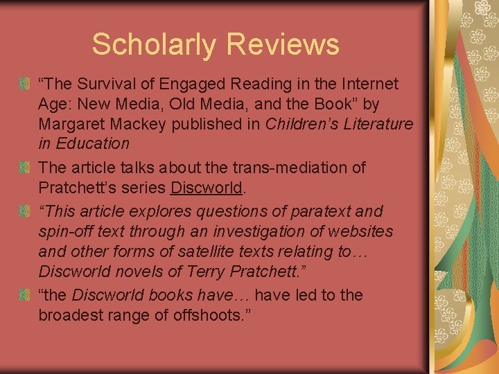Scholarly Reviews “The Survival of Engaged Reading in the Internet Age: New Media, Old
