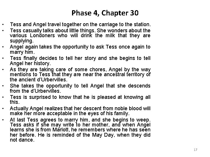 Phase 4, Chapter 30 • • • Tess and Angel travel together on the Phase 4, Chapter 30 • • • Tess and Angel travel together on the
