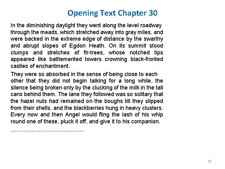 Opening Text Chapter 30 In the diminishing daylight they went along the level roadway Opening Text Chapter 30 In the diminishing daylight they went along the level roadway