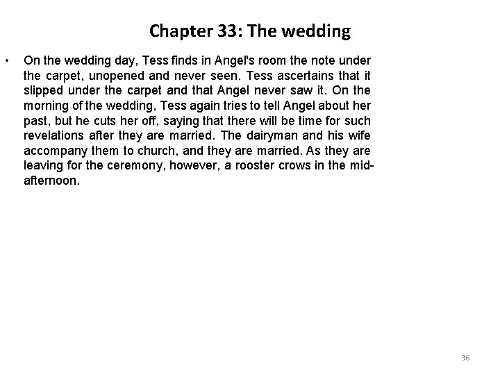 Chapter 33: The wedding • On the wedding day, Tess finds in Angel's room Chapter 33: The wedding • On the wedding day, Tess finds in Angel's room