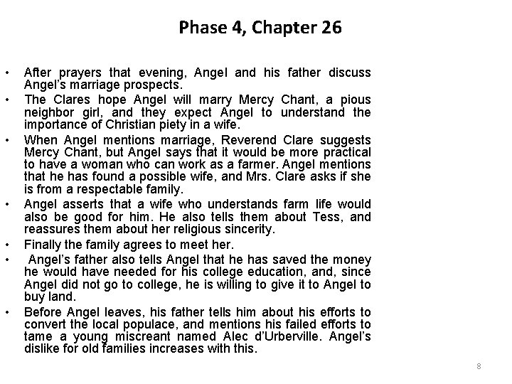 Phase 4, Chapter 26 • • After prayers that evening, Angel and his father Phase 4, Chapter 26 • • After prayers that evening, Angel and his father