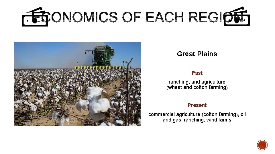 Picture of the cotton farming and/or wind farms Great Plains Past ranching, and agriculture