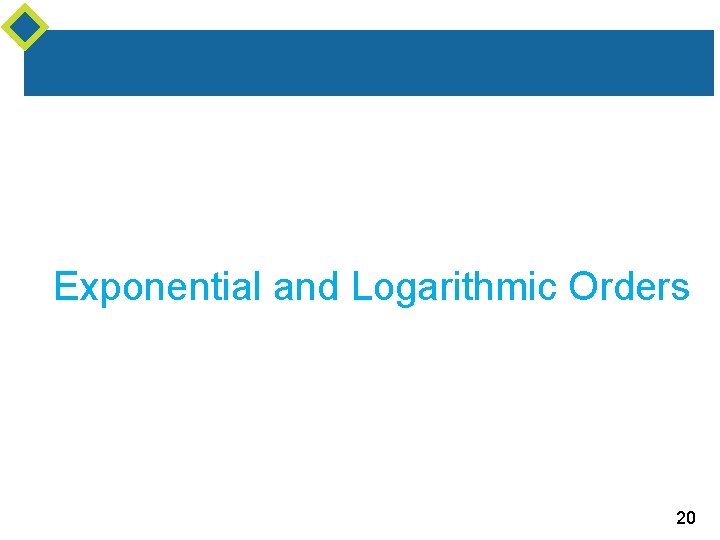 Exponential and Logarithmic Orders 20 