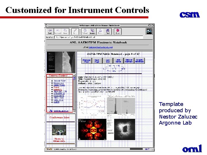 Customized for Instrument Controls Template produced by Nestor Zaluzec Argonne Lab 