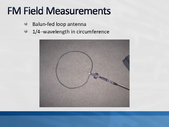 Balun-fed loop antenna 1/4–wavelength in circumference 