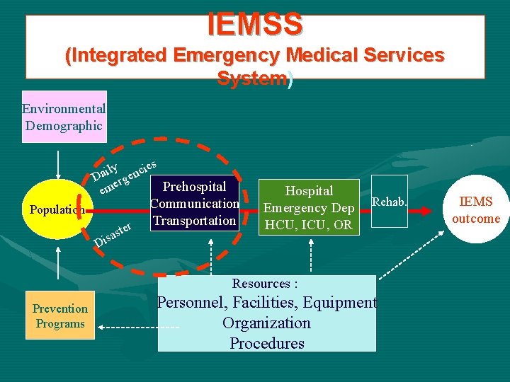 IEMSS (Integrated Emergency Medical Services System) Environmental Demographic s ily encie a D erg