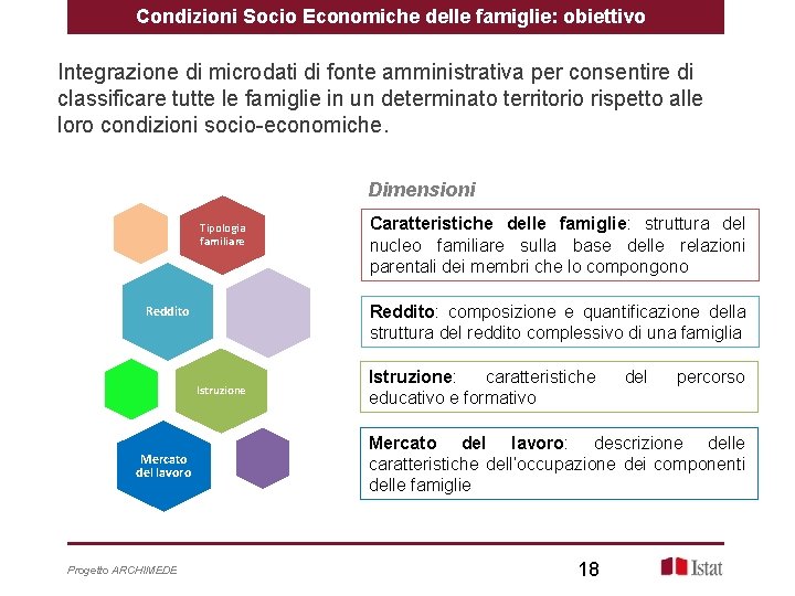 Condizioni Socio Economiche delle famiglie: obiettivo Integrazione di microdati di fonte amministrativa per consentire