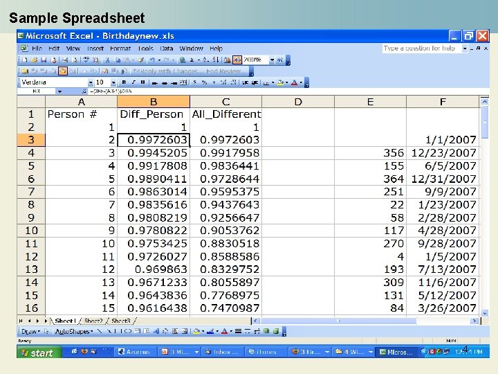 Sample Spreadsheet 4 