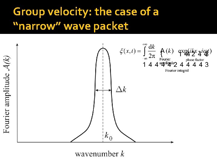 Group velocity: the case of a “narrow” wave packet 