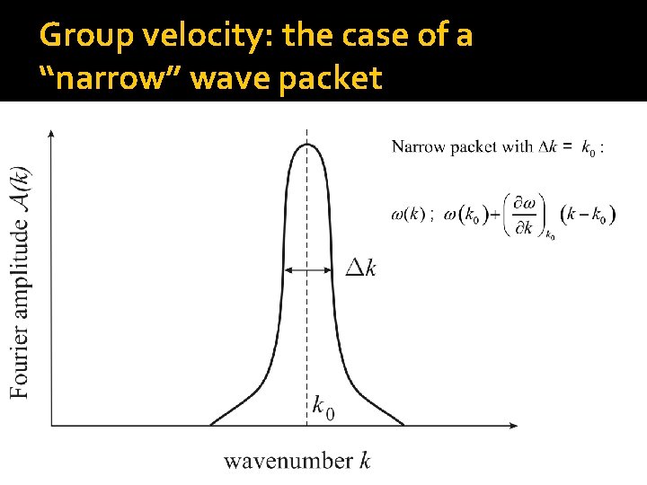 Group velocity: the case of a “narrow” wave packet 