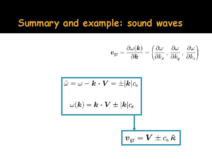 Summary and example: sound waves 
