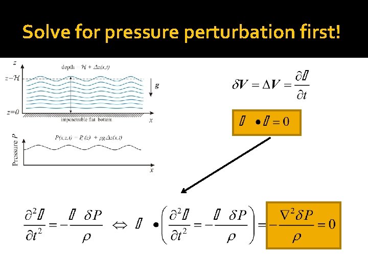 Solve for pressure perturbation first! 