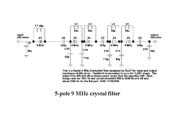 5 -pole 9 MHz crystal filter 