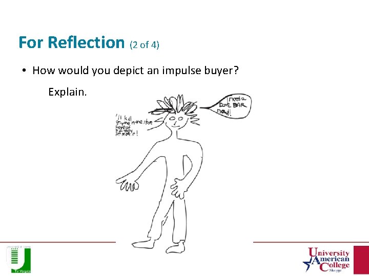 For Reflection (2 of 4) • How would you depict an impulse buyer? Explain.