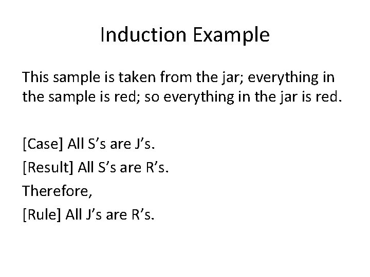 Induction Example This sample is taken from the jar; everything in the sample is