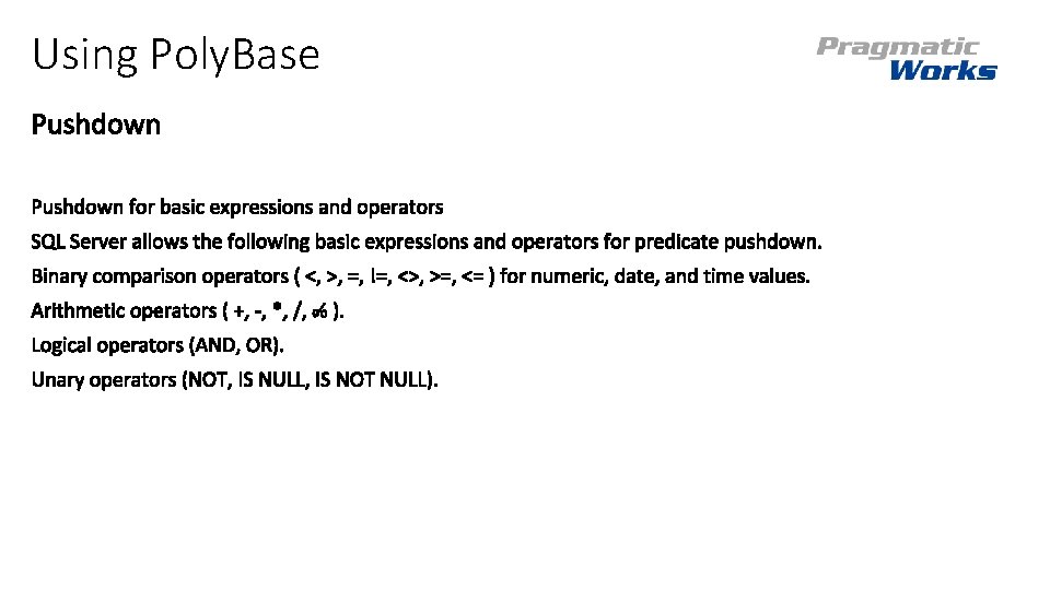 Using Poly. Base Using Poly. Base