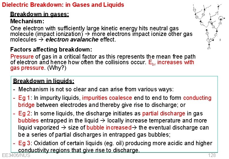 Dielectric Breakdown: in Gases and Liquids Breakdown in gases: Mechanism: One electron with sufficiently