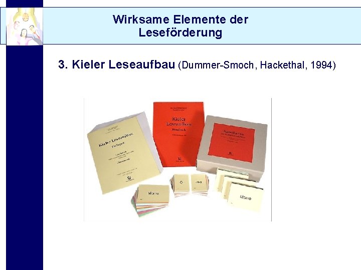 Wirksame Elemente der Leseförderung 3. Kieler Leseaufbau (Dummer-Smoch, Hackethal, 1994) 