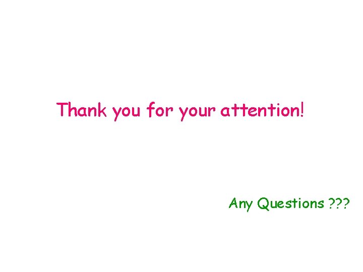 Thank you for your attention! Any Questions ? ? ? 