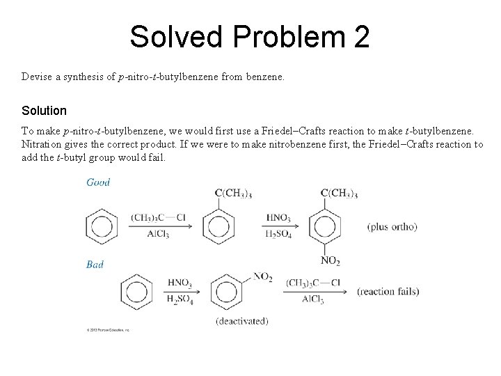 Solved Problem 2 Devise a synthesis of p-nitro-t-butylbenzene from benzene. Solution To make p-nitro-t-butylbenzene,